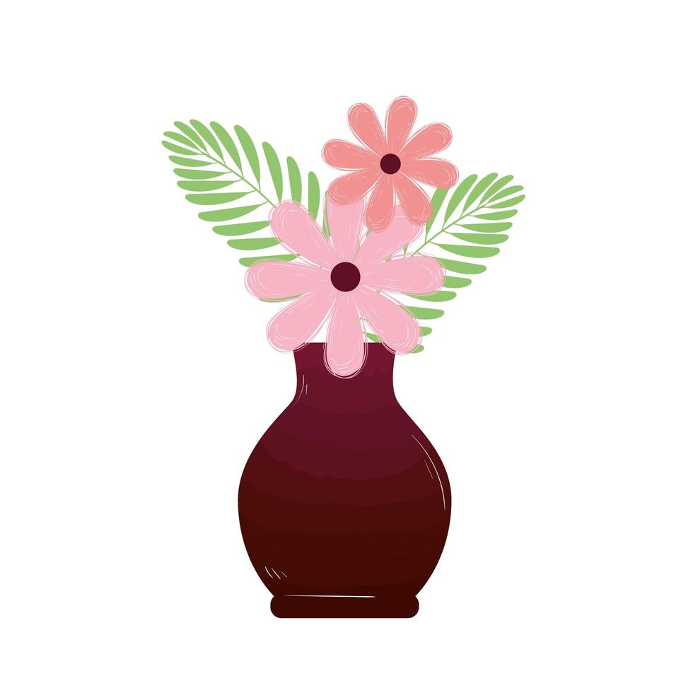 flowers garden in base decoration vector