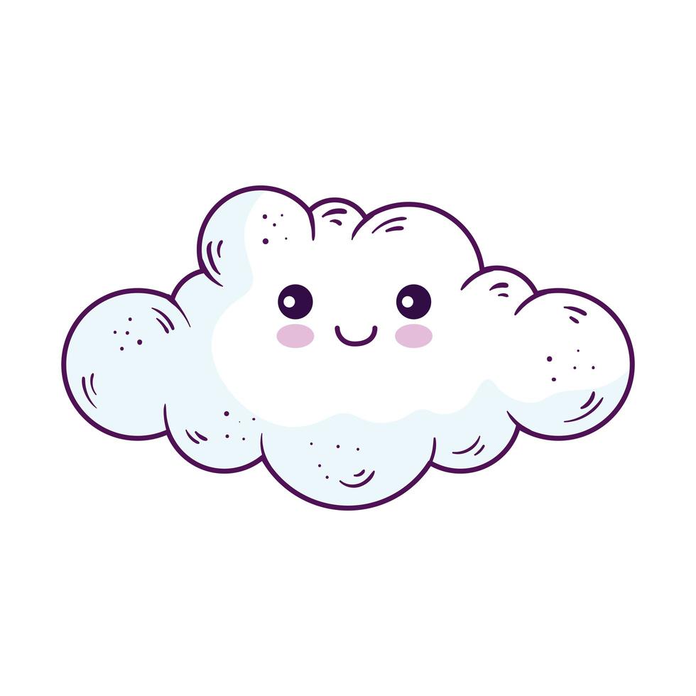 diseño de vector de dibujos animados de nube kawaii