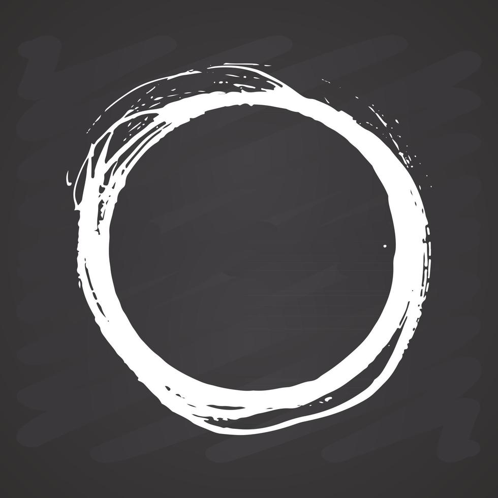Round Frame, grunge textured hand drawn element, vector illustration