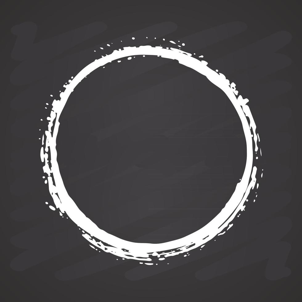 Round Frame, grunge textured hand drawn element, vector illustration