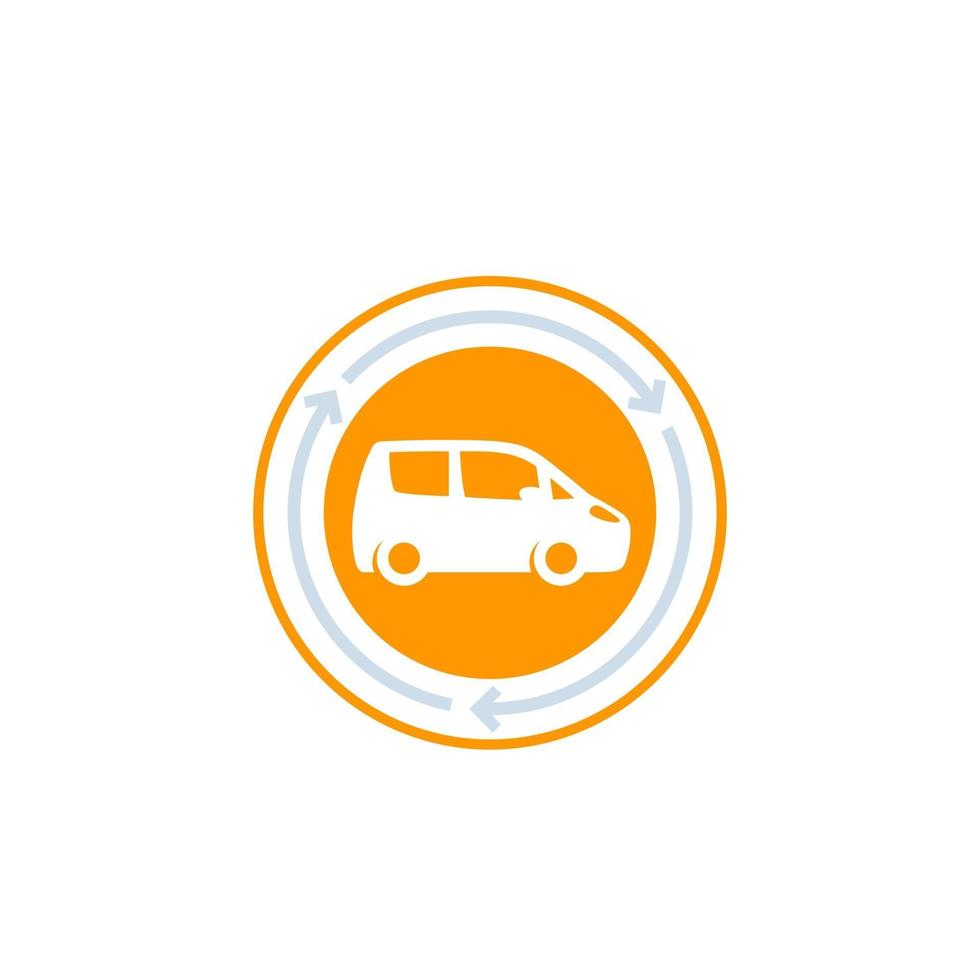 carsharing or carpooling service icon on white vector