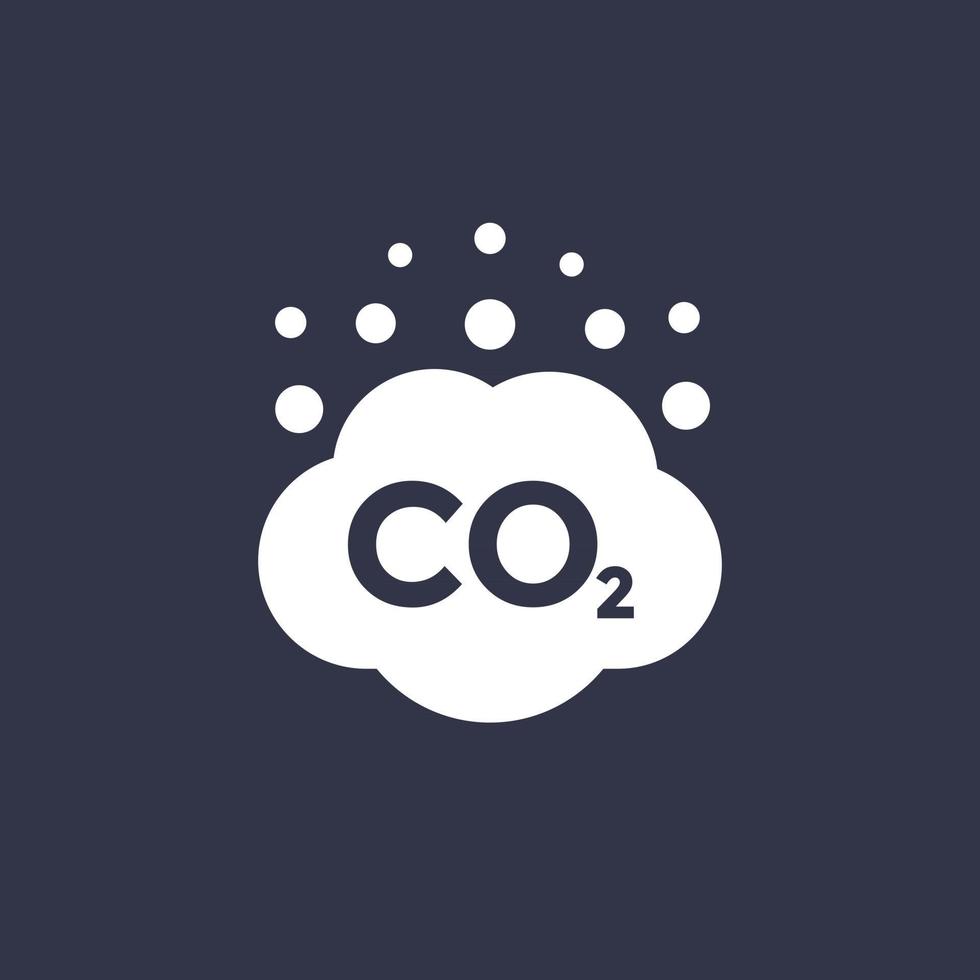 icono de vector de emisiones de co2, nube de dióxido de carbono