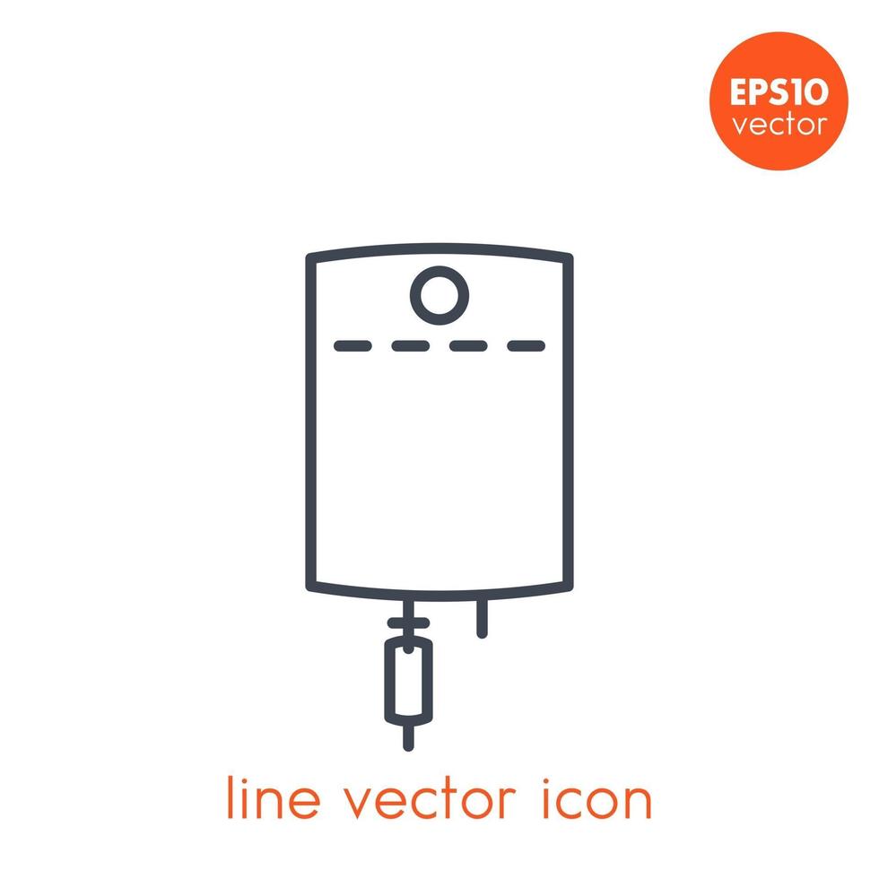 icono de línea de vector de bolsa iv en blanco