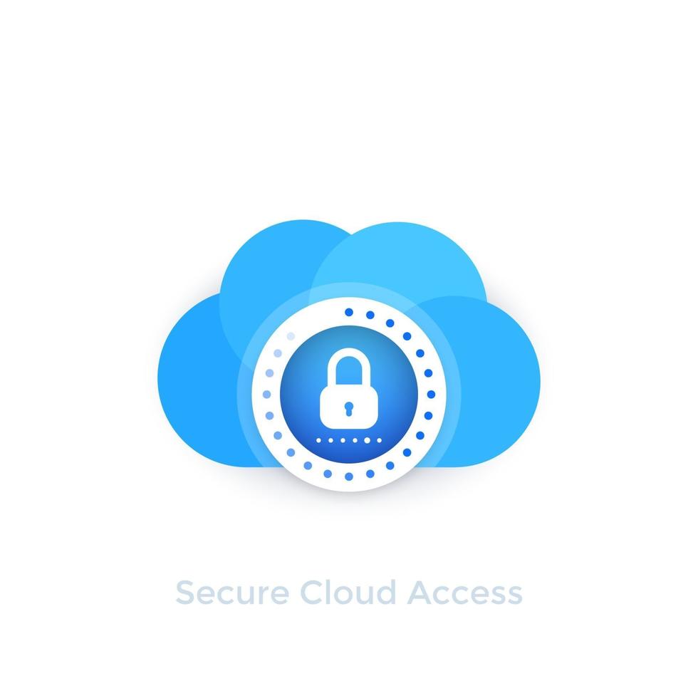 Secure cloud access vector illustration