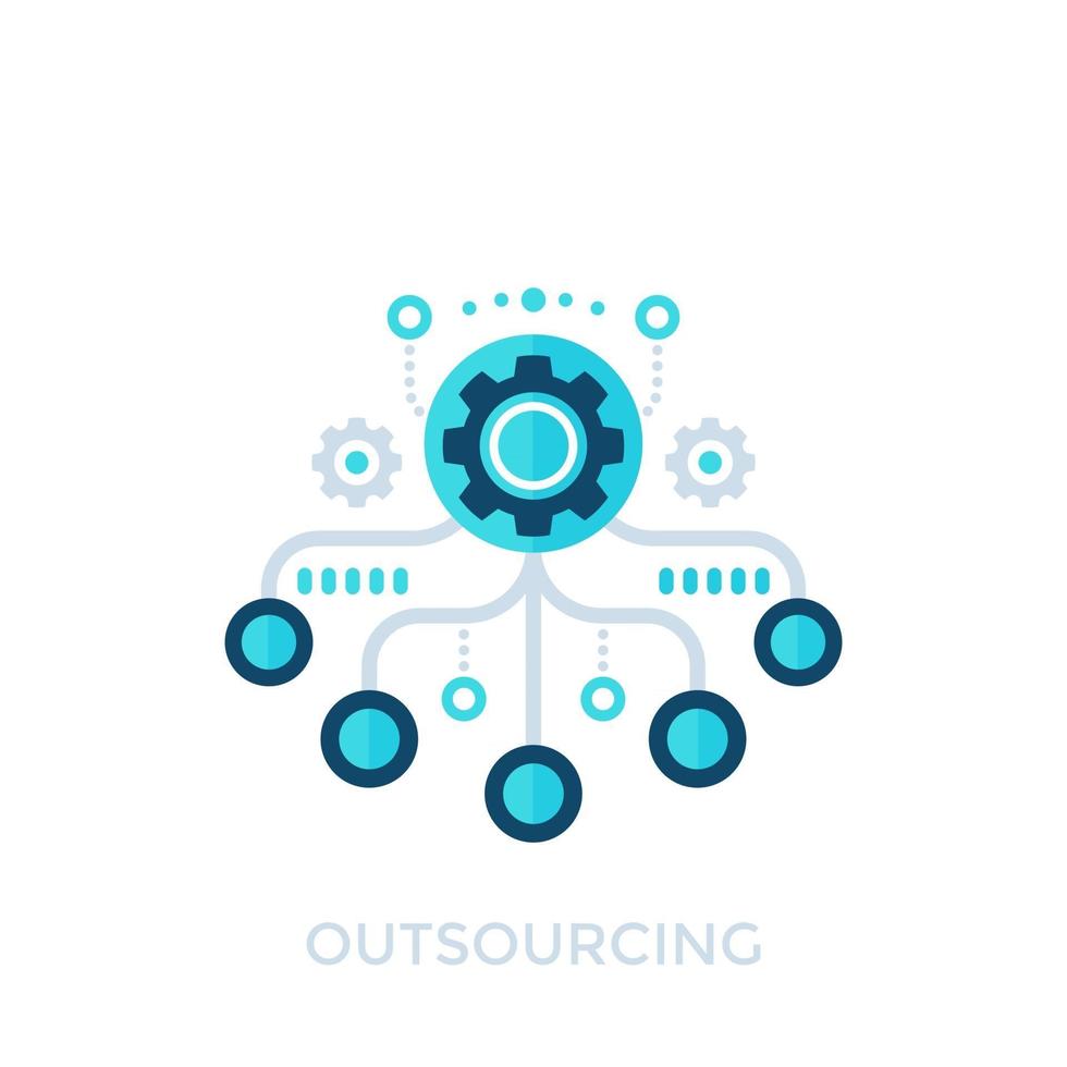 outsourcing, production process vector icon