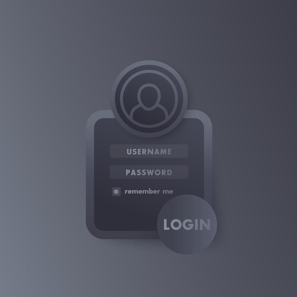 User Login window vector design