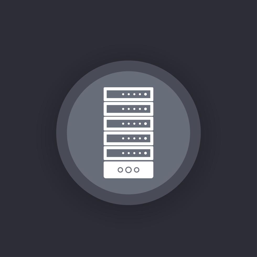 Server rack, datacenter icon vector