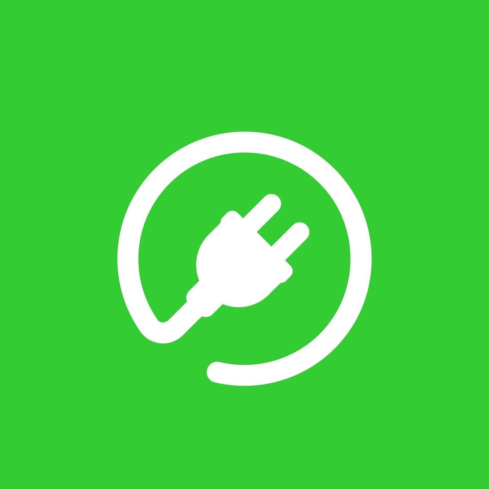 electric plug icon, car charging station vector sign