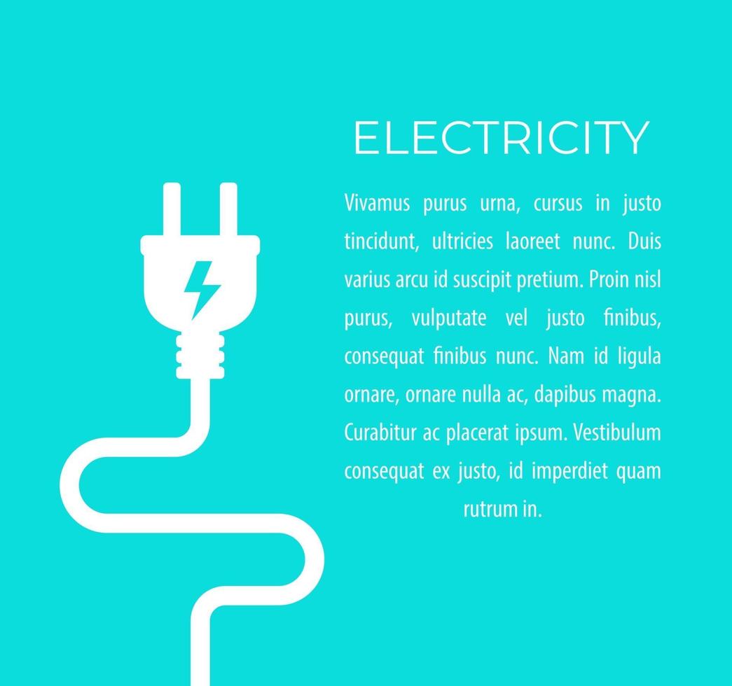 Ilustración de vector de electricidad con enchufe eléctrico