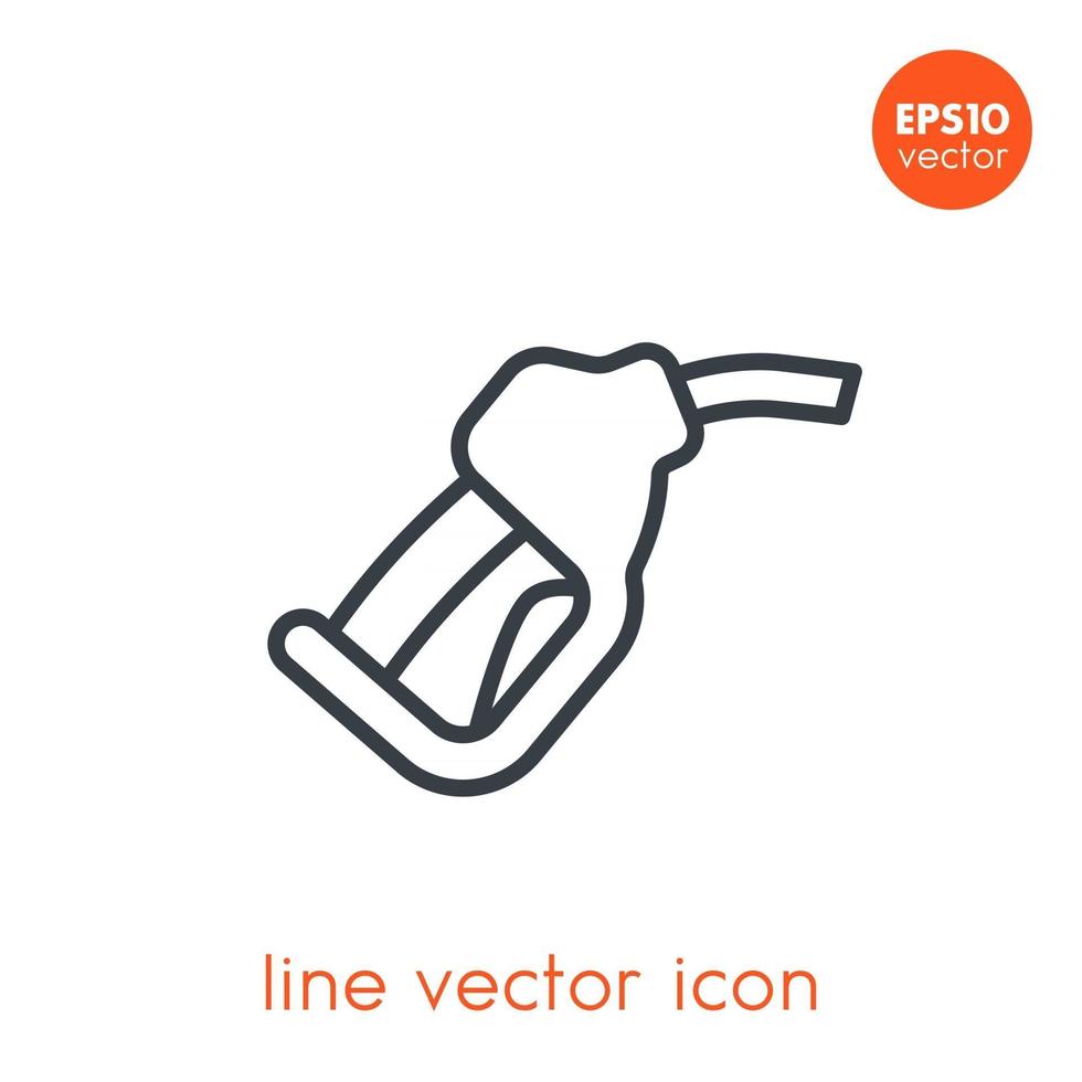 gasoline nozzle, gas station icon, linear vector