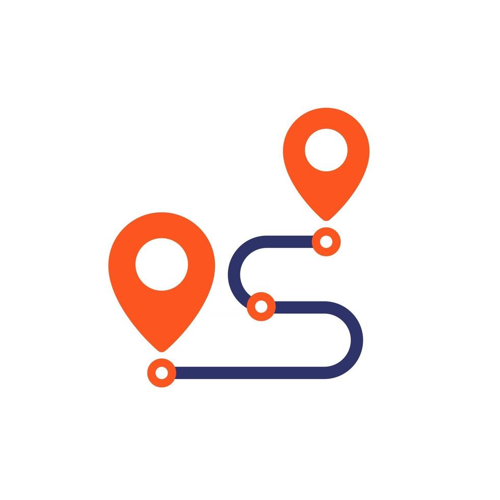 Path, route icon on white vector