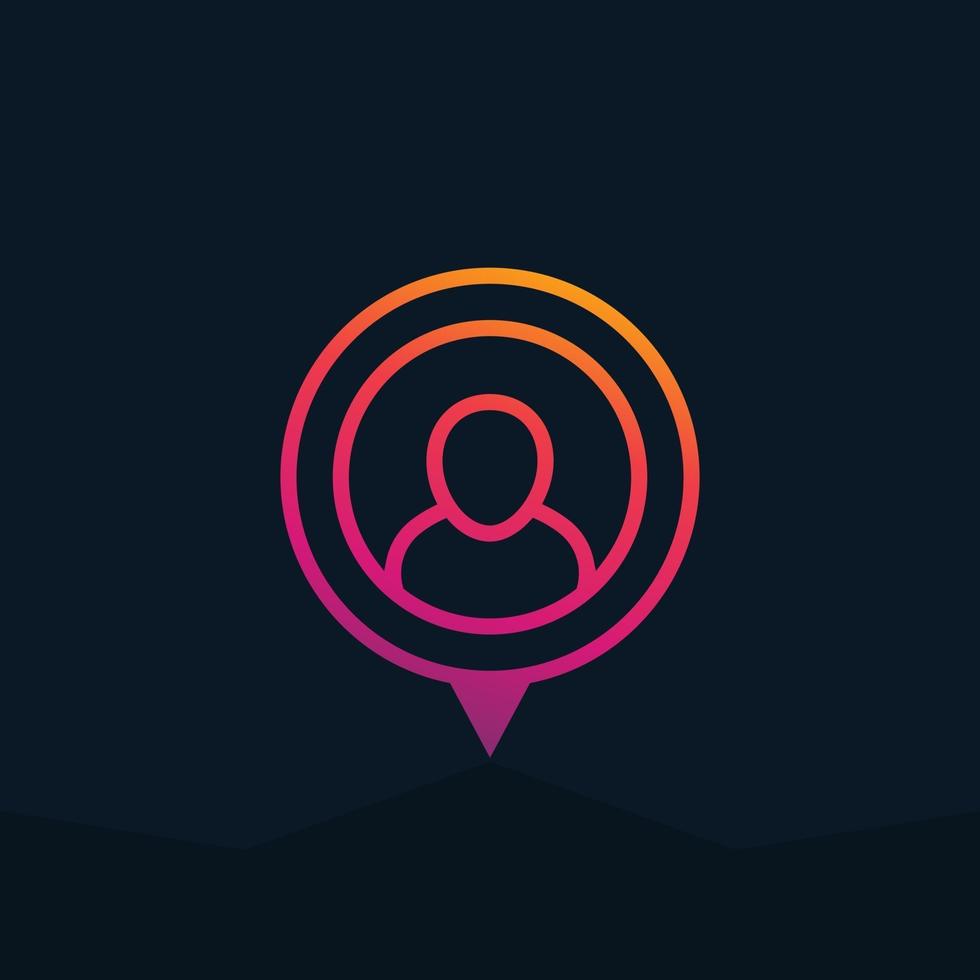 man on pointer vector icon with gradient