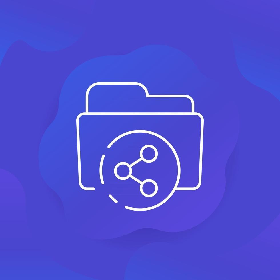 shared folder line icon for web vector