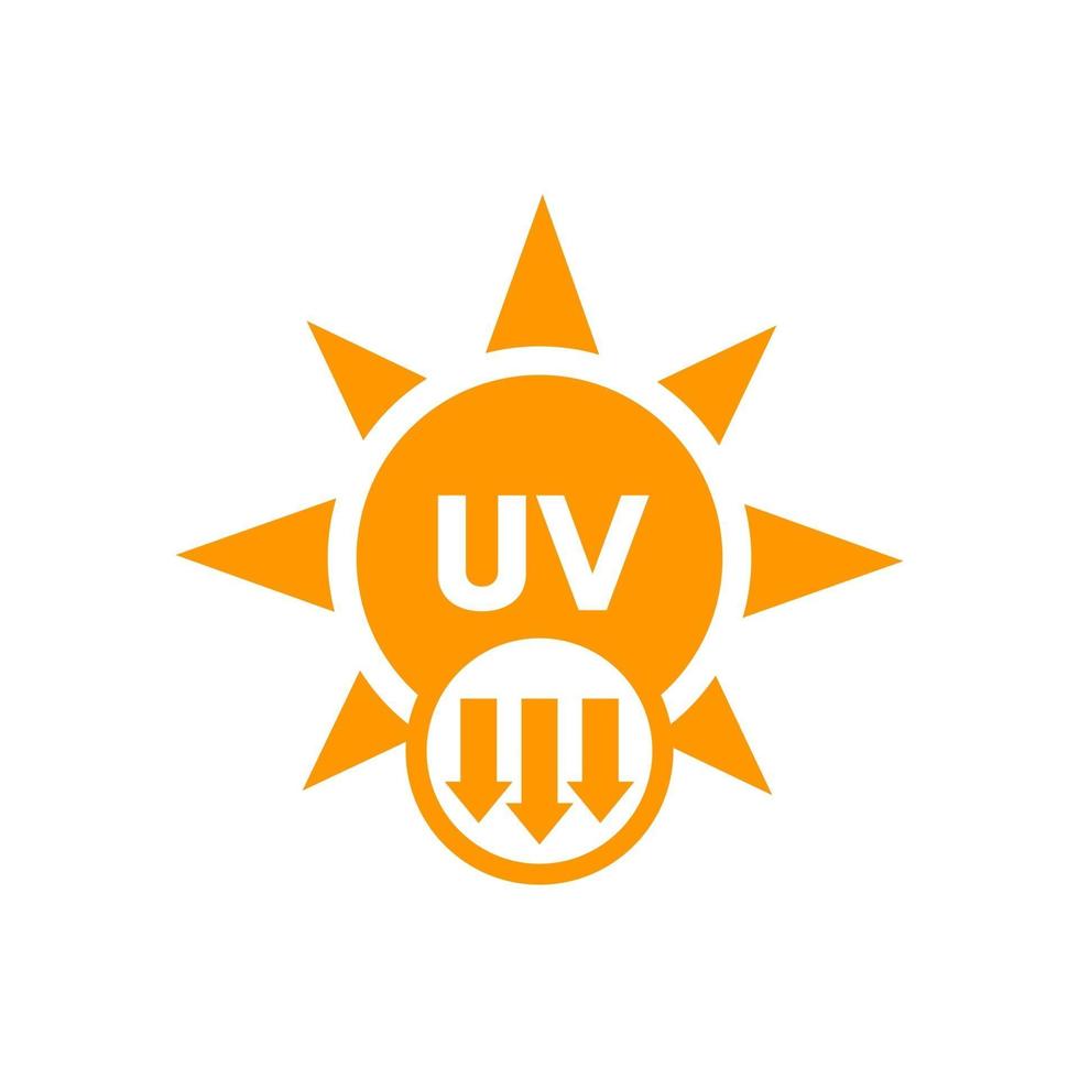 icono de radiación de luz ultravioleta en blanco vector