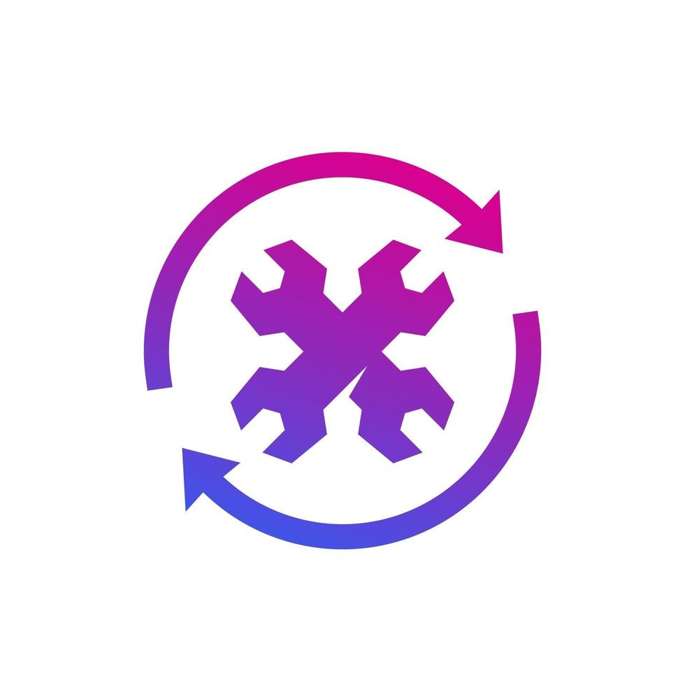 repair process icon for web vector