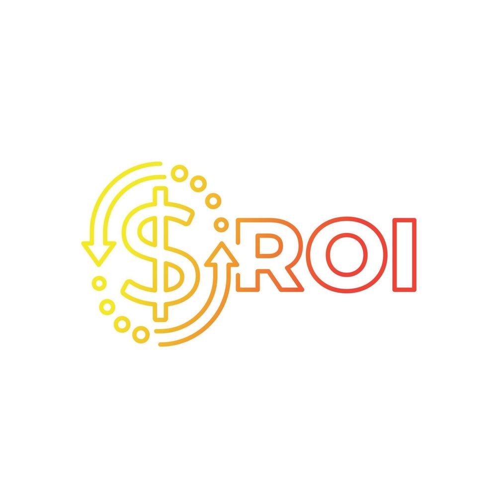 ROI, return on investment, line vector
