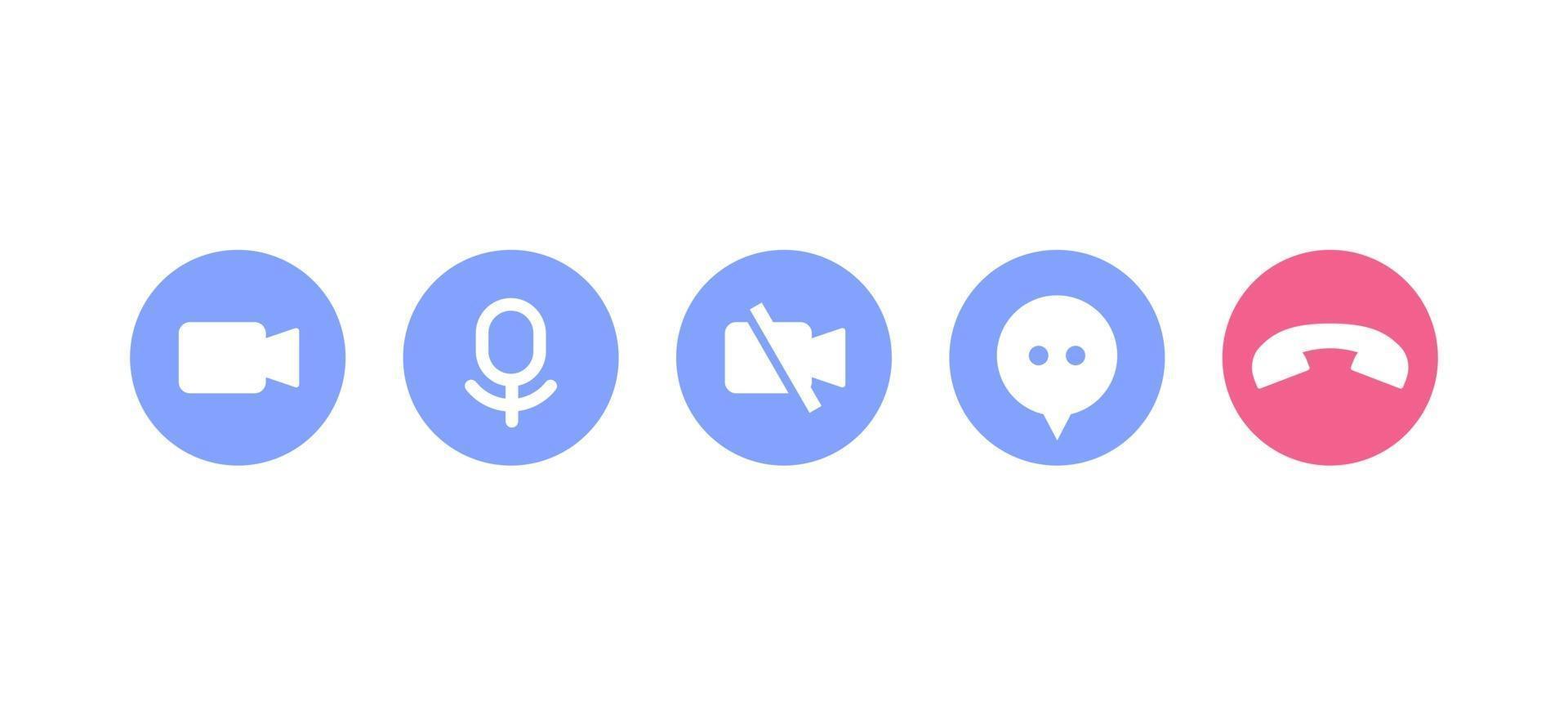 Video call icons for interface vector