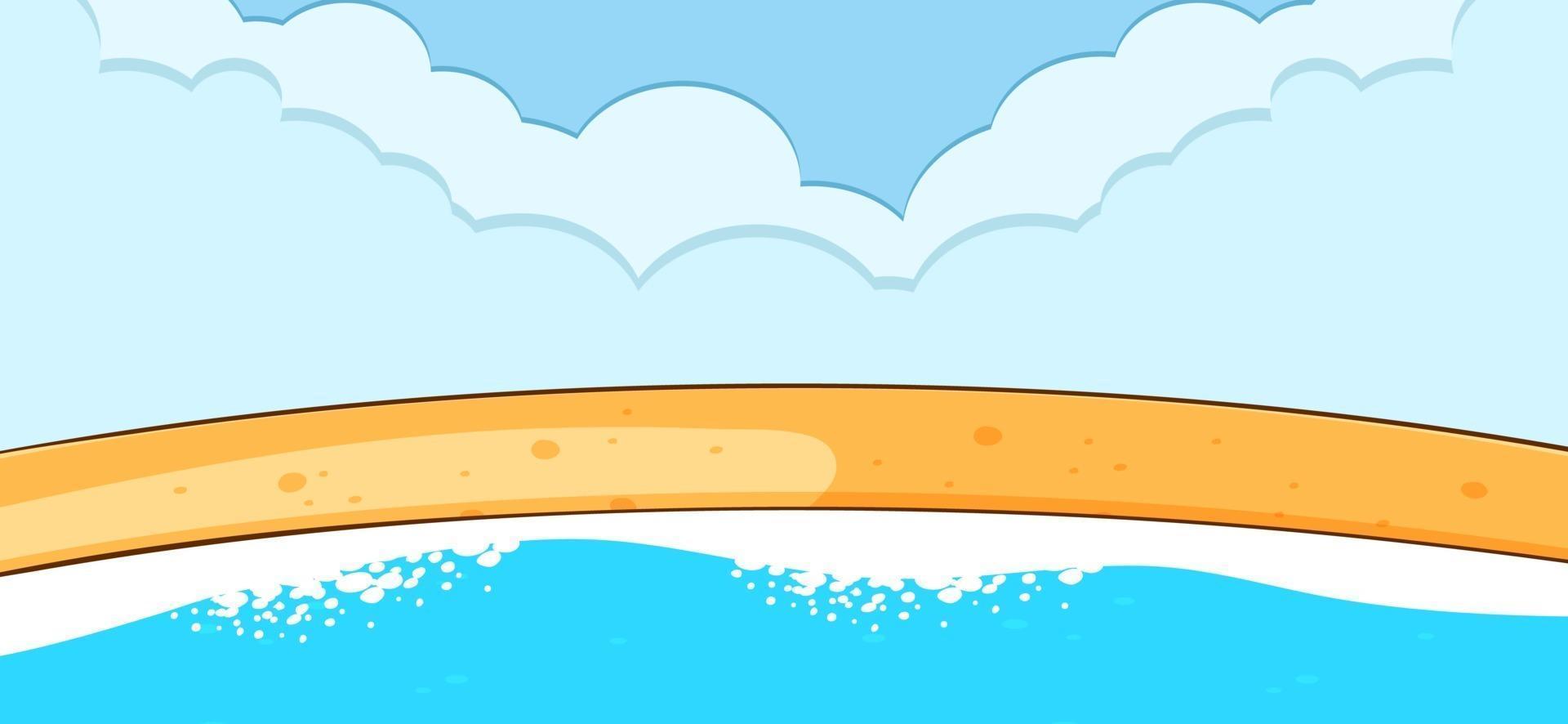 Empty beach scene in simple style vector