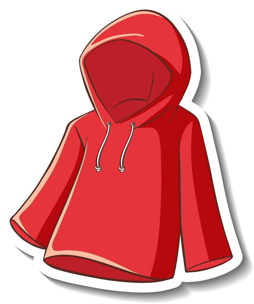 A sticker template with a red hoodie isolated vector