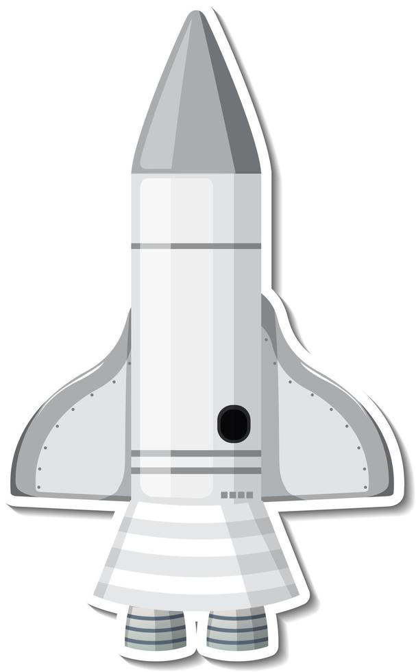 Sticker template with rocket ship isolated vector