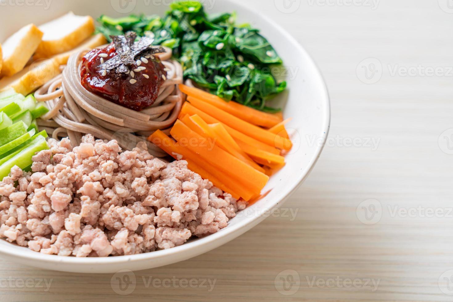 Korean spicy cold noodles photo