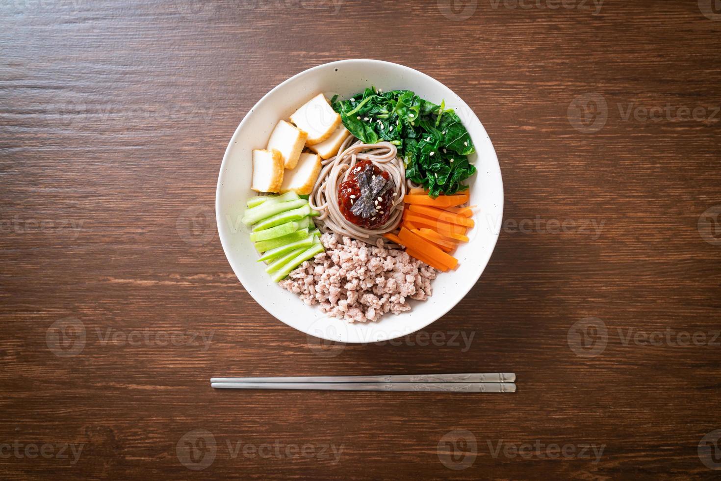 Korean spicy cold noodles 2697845 Stock Photo at Vecteezy