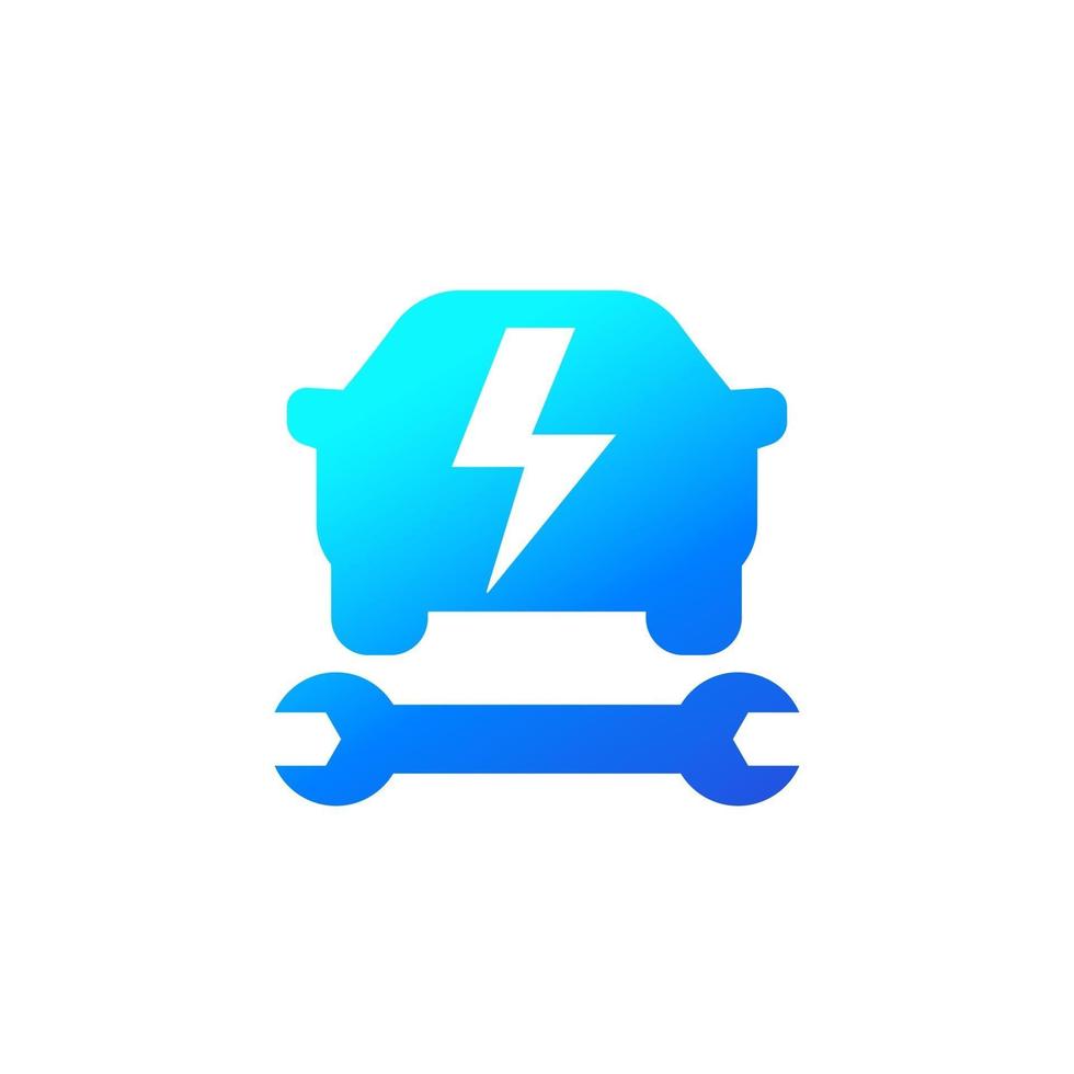 electric car, ev service icon on white vector