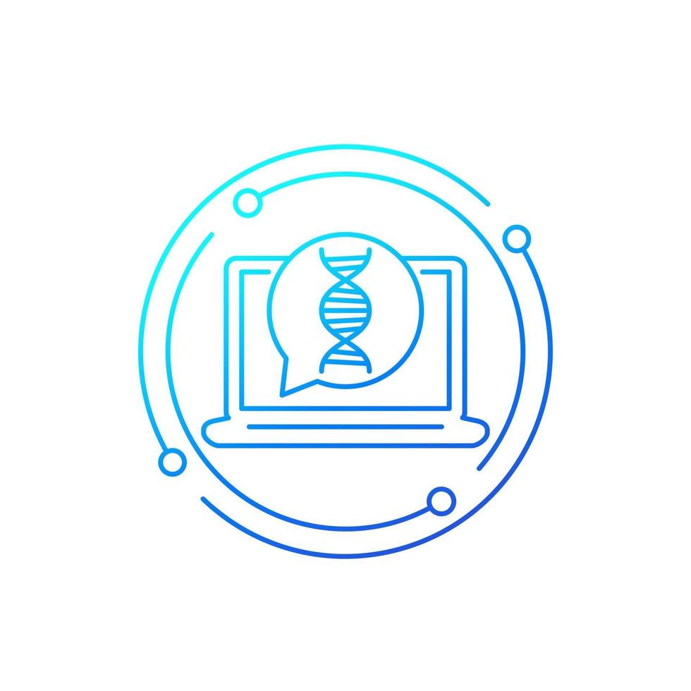 dna research and genetics line vector icon