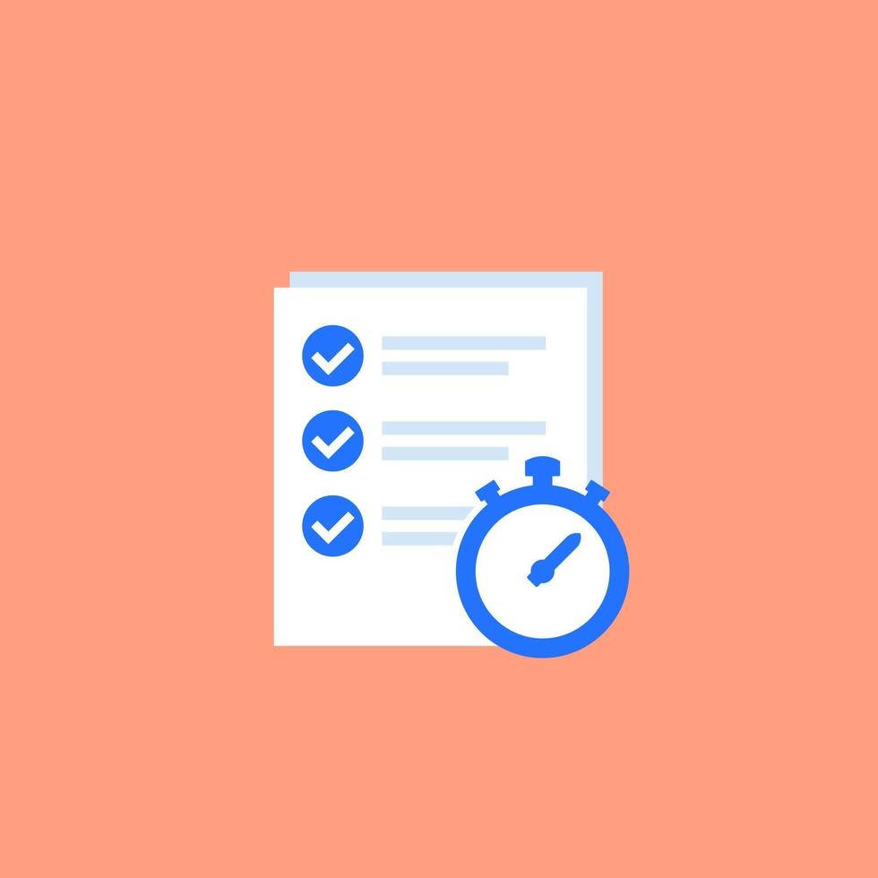check list and timer vector icon