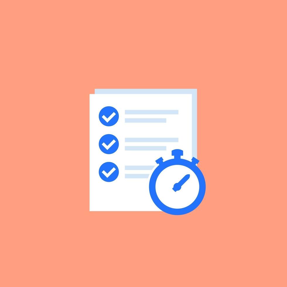 lista de verificación e icono de vector de temporizador