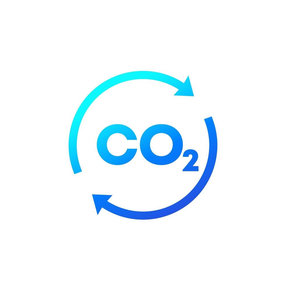 dióxido de carbono, icono de gas co2, vector