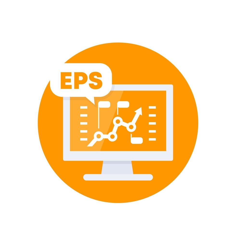 EPS, Earnings per share, financial vector icon