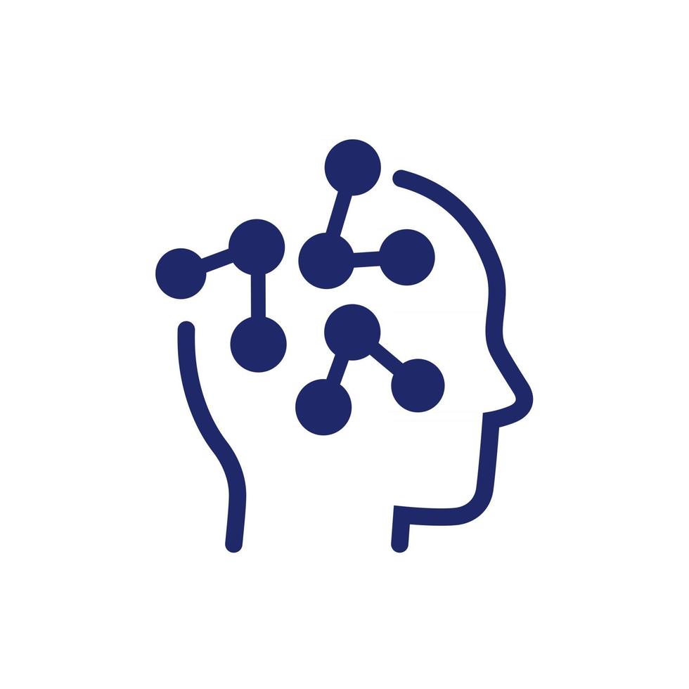 neuron connections icon with a head, vector