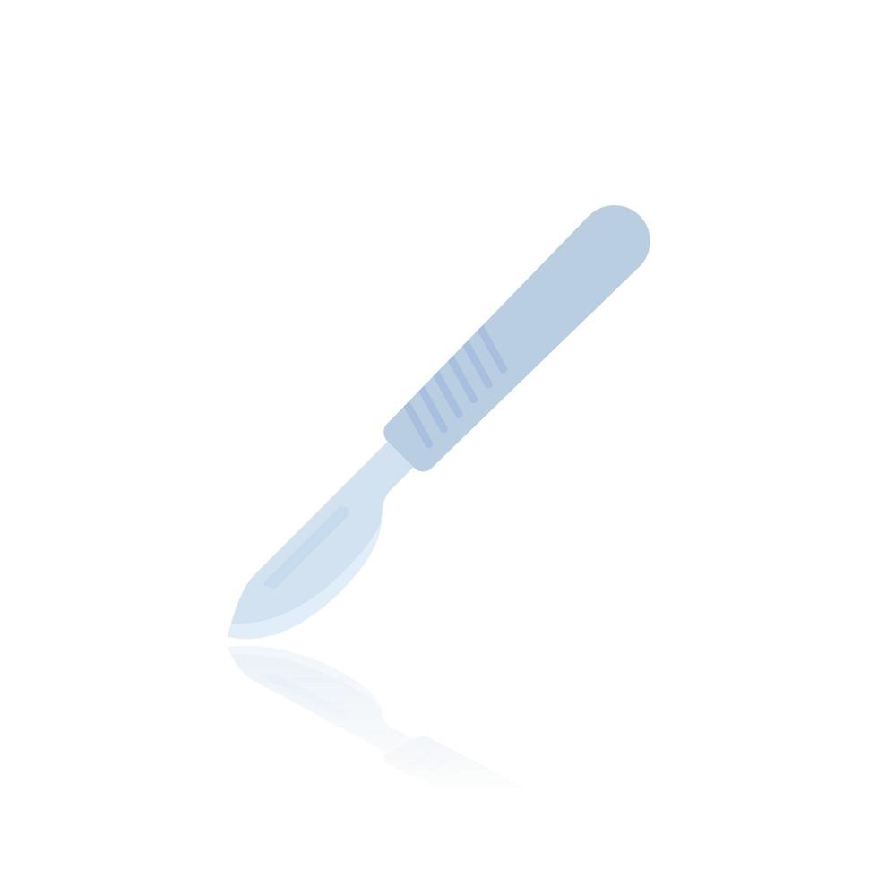 scalpel on white, surgery tool vector