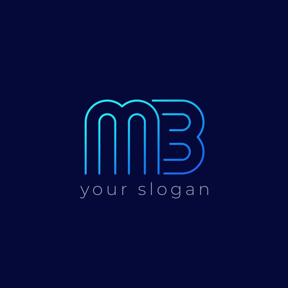 MB logo, monogram line design vector