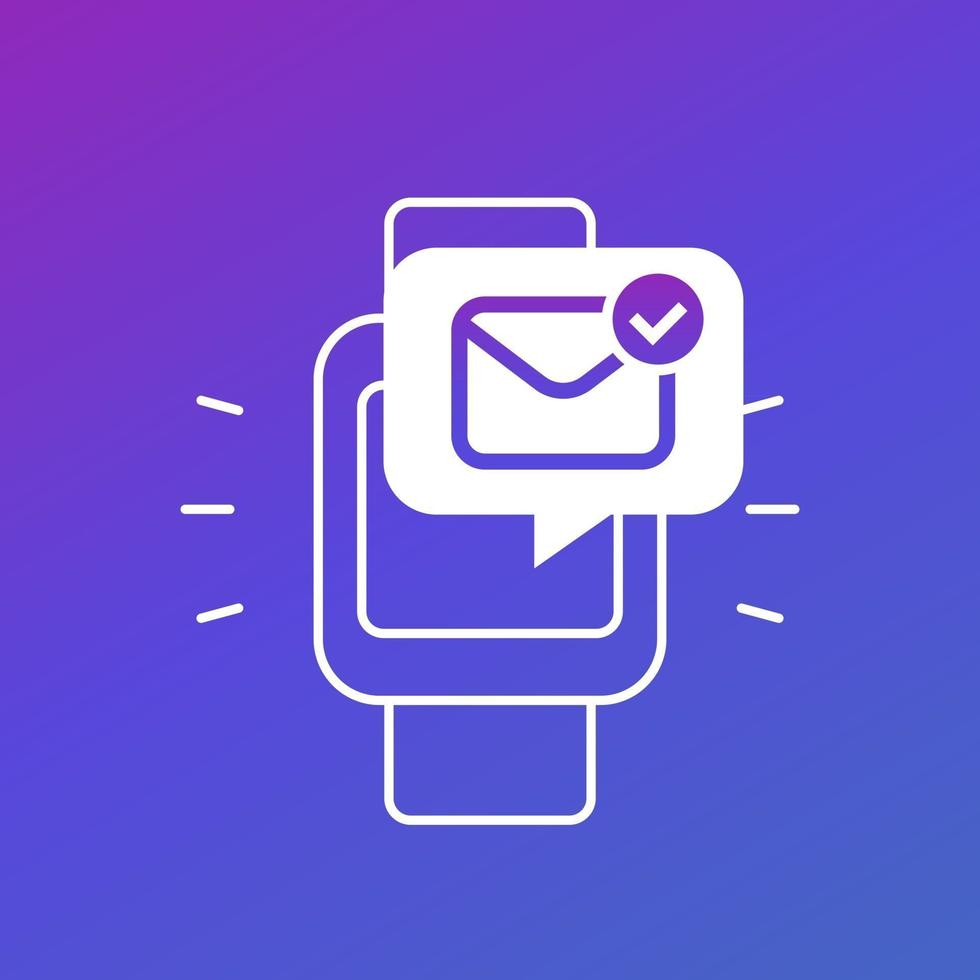 email in smart watch vector icon