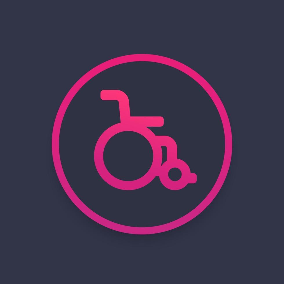 wheelchair icon, vector sign