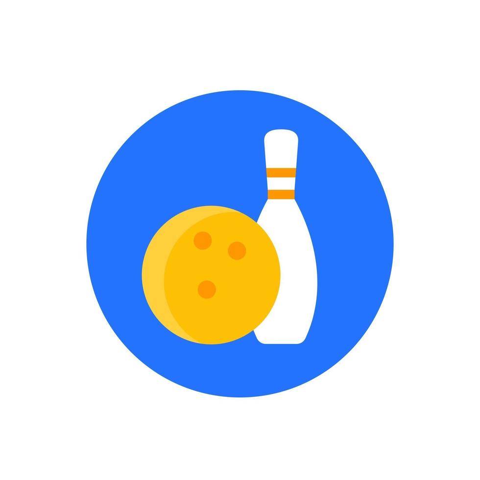 Bowling ball and pin, vector icon