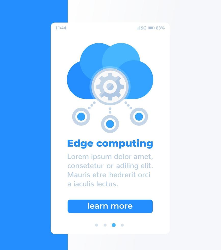 Edge computing mobile banner design vector