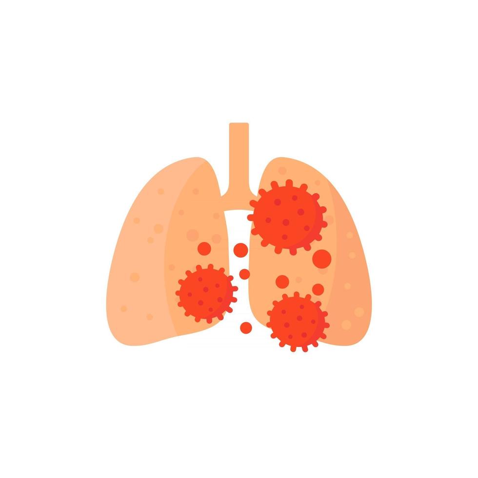 pneumonia icon, virus in lungs vector
