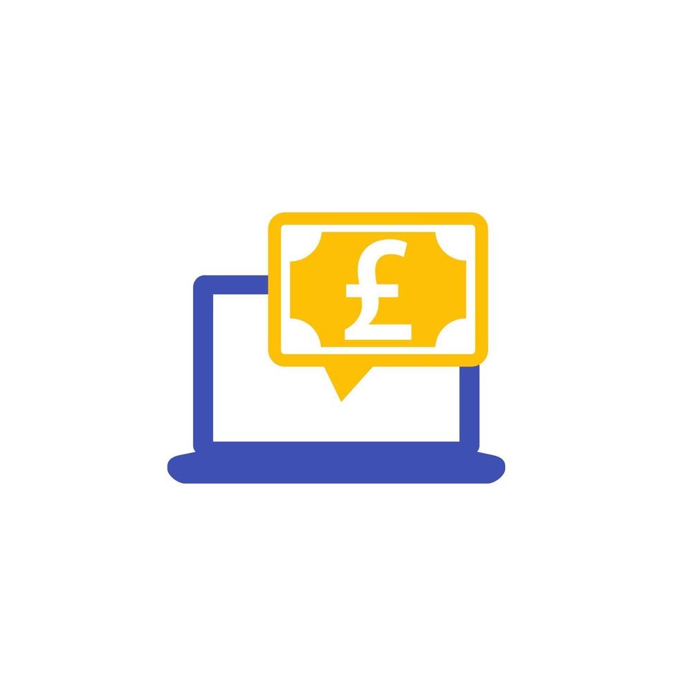 internet banking vector icon with pound