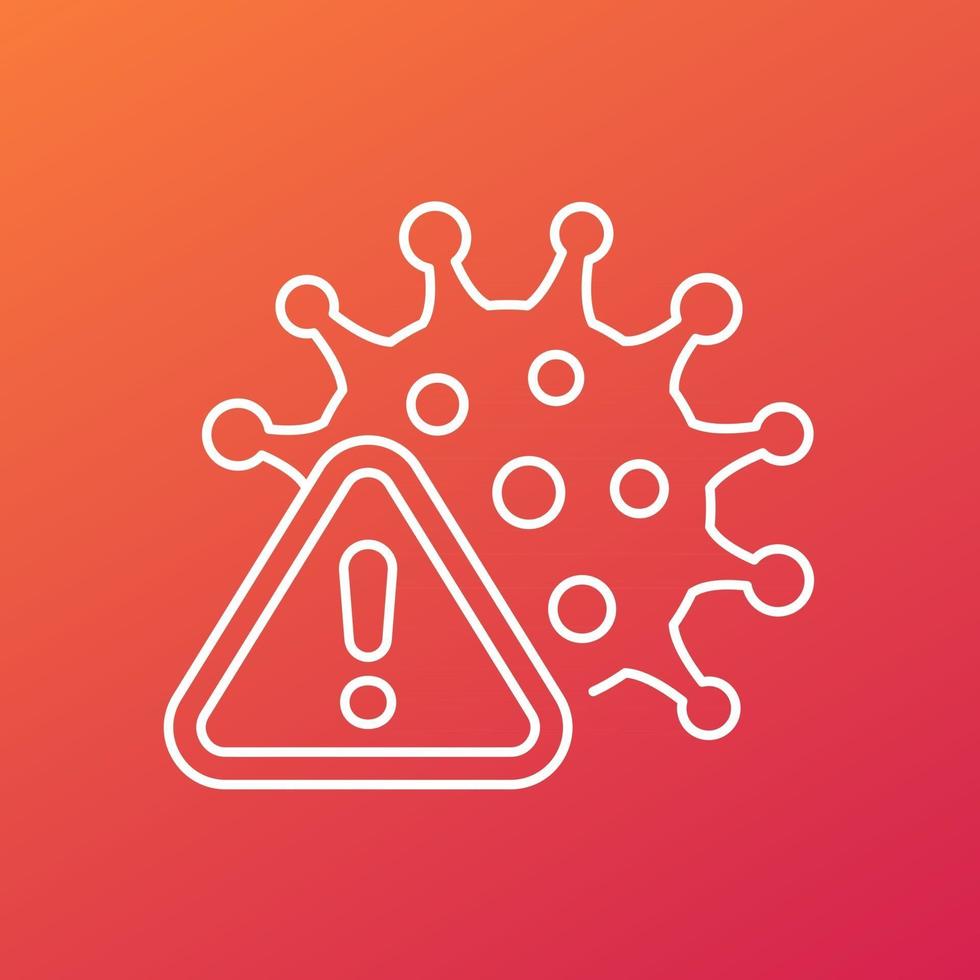 virus warning line vector icon