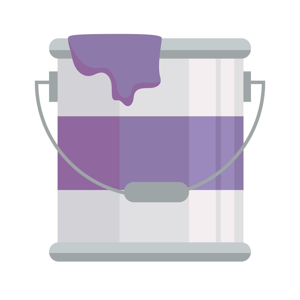 paint bucket construction tool isolated icon vector