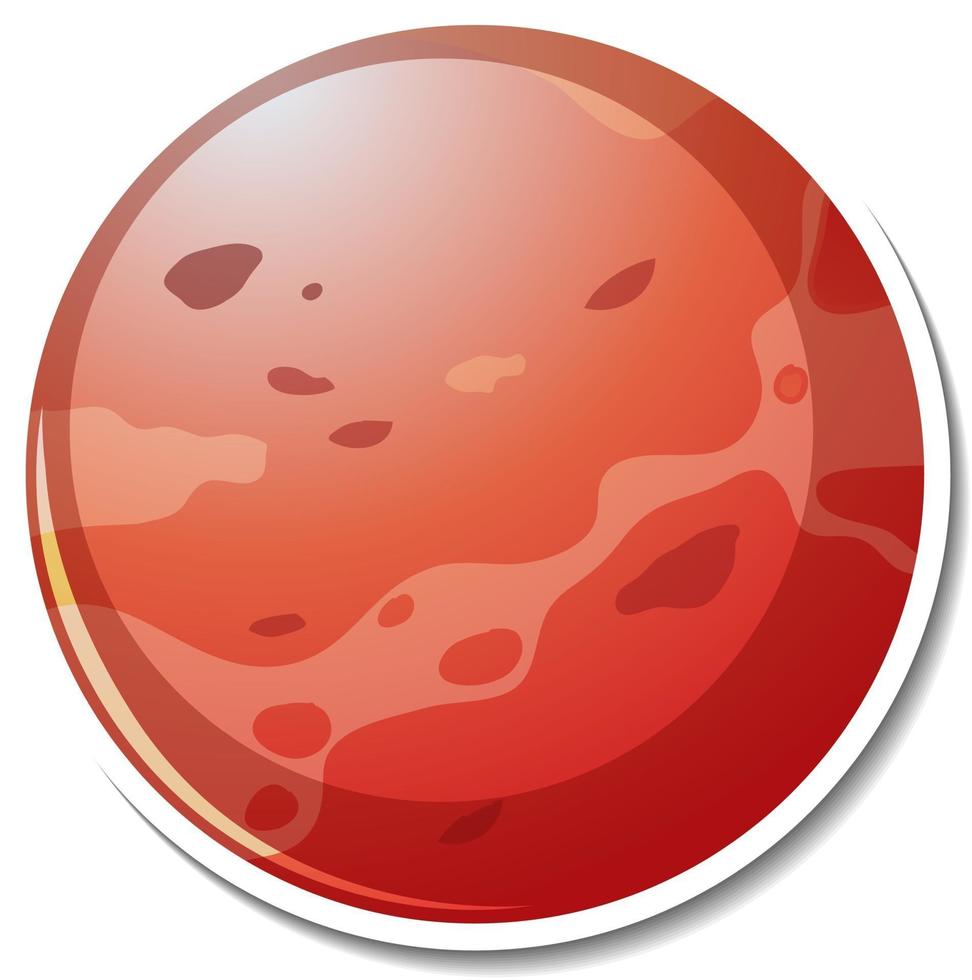 Sticker template with Venus planet isolated vector
