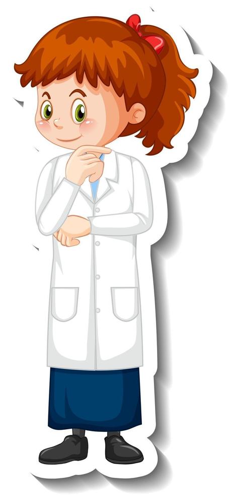 Scientist girl cartoon character in standing pose vector