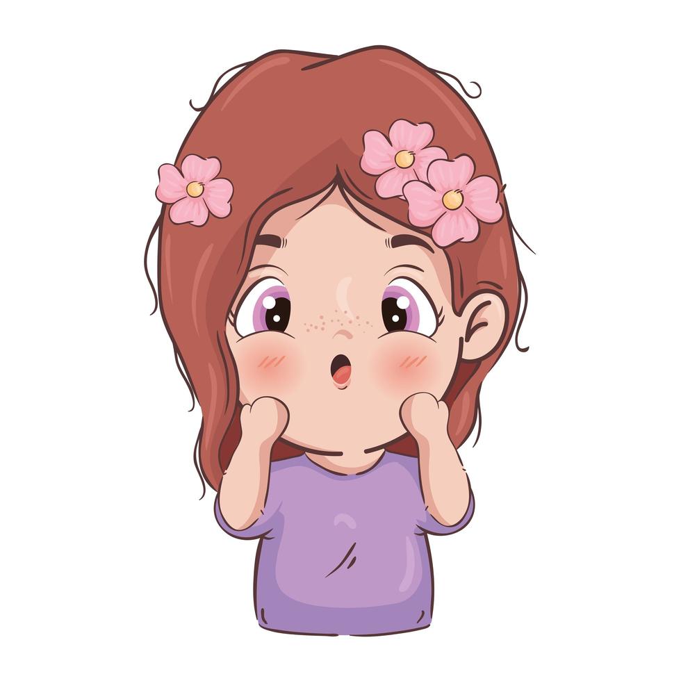 Girl cartoon blushing vector design