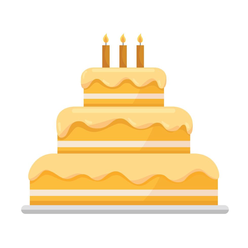 diseño de vector de pastel de feliz cumpleaños