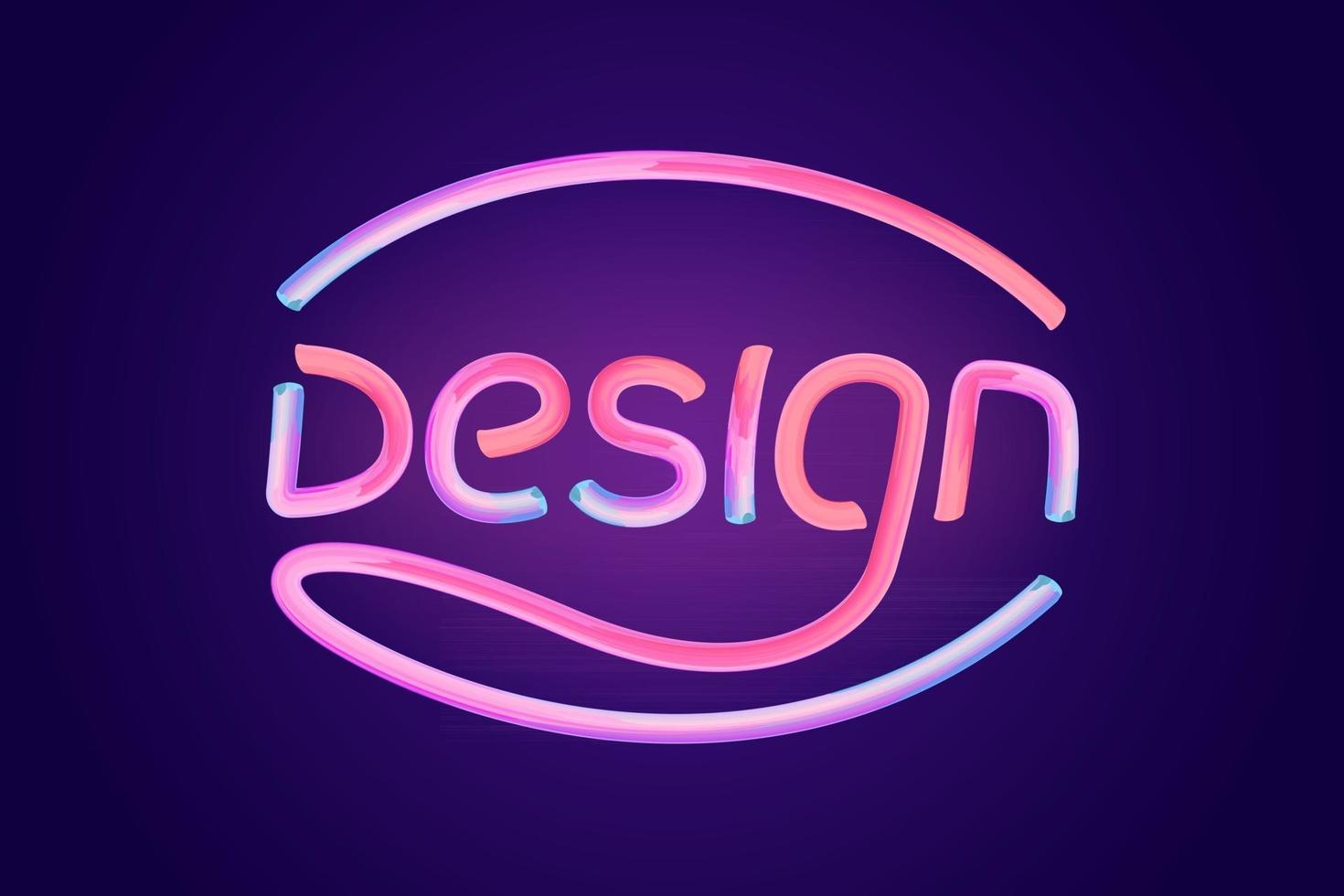 Word design glossy pink typeface concept. Typography vector illustration. 3D bubble font with glint
