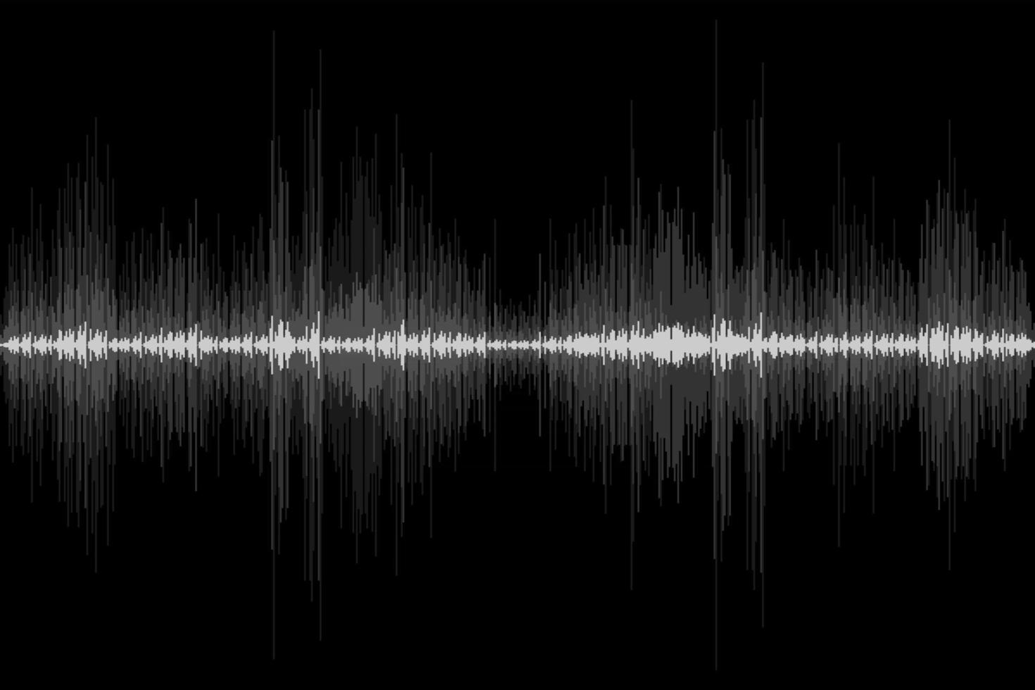 Ritmo de onda de sonido sobre fondo negro. símbolo de señal de voz de audio de movimiento abstracto. ilustración vectorial vector