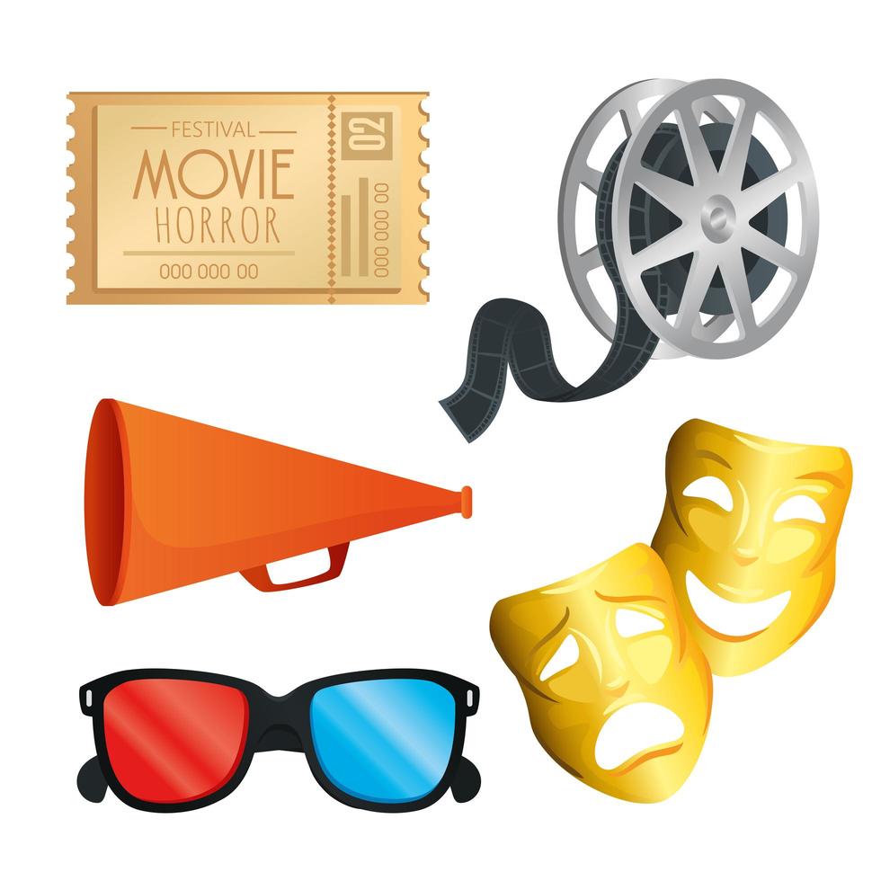 Cinema symbol set vector design